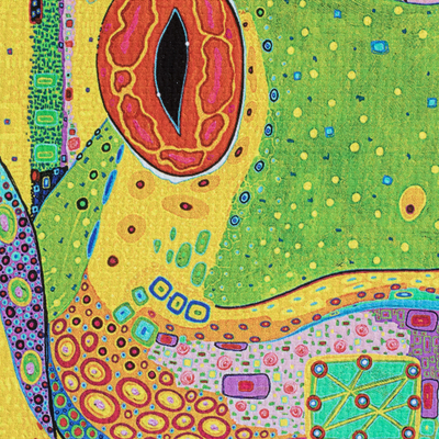 Grabado - Impresión de sublimación estirada multicolor moderna con tema de rana