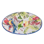 Cotton sun hat, 'Tropical World' (4.5-inch brim) - Tropical Cotton Sun Hat with Blue Piping and 4.5-Inch Brim