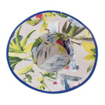 Cotton sun hat, 'Tropical World' (4-inch brim) - Tropical Cotton Sun Hat with Blue Piping and 4-Inch Brim