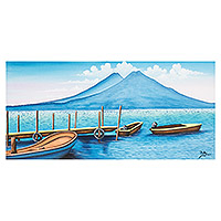 „Schönheit meines Landes“ – gedehntes impressionistisches Ölgemälde von See und Bergen