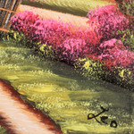 'Magical Landscape' - Stretched Oil Impressionist Painting of House and Trees