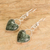 Jade dangle earrings, 'Gentle Love' - Heart-Shaped Jade Dangle Earrings Crafted in Guatemala