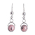 Rhodonite dangle earrings, 'Infinite Warmth' - Sterling Silver Dangle Earrings with Natural Rhodonite Beads thumbail
