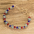 Crystal beaded bracelet, 'Luminous Sunshine' - Gold-Toned Copper Bracelet with colourful Crystal Beads