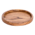 Wood snack plate, 'Little Pleasures' - Handcrafted Round Conacaste Wood Snack Plate