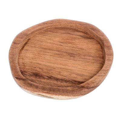 Plato de merienda de madera - Plato de aperitivo artesanal de madera de conacaste ovalado