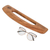 Wood pizza cutter, 'Costa Rican Slice' - Hand-Carved Conacaste Wood Pizza Cutter from Costa Rica