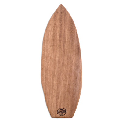 Wood cheese board, 'Delicious Waves' - Handcrafted Whimsical Conacaste Wood Cheese Board