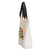 Baumwoll-Einkaufstasche - Florale Einkaufstasche aus Baumwolle, handbemalt in Gelb- und Grüntönen