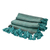Überwurf aus Baumwolle - Handgewebter gestreifter Baumwollüberwurf in Aqua und Blaugrün mit Quasten