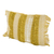 Cotton cushion cover, 'Diamond Allure' - Handwoven Yellow Beige & White Fringed Cotton Cushion Cover