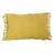 Cotton cushion cover, 'Diamond Allure' - Handwoven Yellow Beige & White Fringed Cotton Cushion Cover