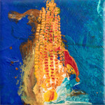 'Harvest Time I' - Stretched Abstract Corn-Inspired Acrylic and Oil Painting
