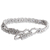 Glass and crystal beaded bracelet, 'Magical Whispers in Grey' - Handcrafted Grey Glass and Crystal Beaded Bracelet