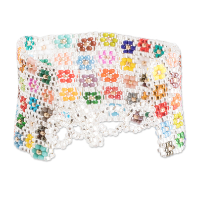 Armband aus Glasperlen - Handgefertigtes florales Armband aus Glasperlen