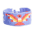 Glass beaded wristband bracelet, 'Flame Bird' - Handmade Bird-Themed Purple Glass Beaded Wristband Bracelet thumbail