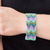Glass beaded wristband bracelet, 'Refreshing Sensations' - Handmade Geometric Colorful Glass Beaded Wristband Bracelet