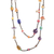 Glass and crystal beaded long necklace, 'Multicolor Emotions' - Handcrafted Glass and Crystal Beaded Long Necklace thumbail