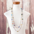 Glass and crystal beaded long necklace, 'Multicolor Emotions' - Handcrafted Glass and Crystal Beaded Long Necklace (image 2b) thumbail