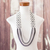 Glass beaded strand necklace, 'Classic Romance' - Handcrafted Geometric Glass Beaded Strand Necklace