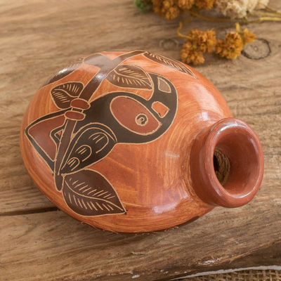 Ceramic decorative vase, Sunset Toucan