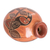 Dekorative Keramikvase - Handgefertigte dekorative Vase aus brauner Keramik mit Tukan-Motiv