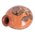 Ceramic decorative vase, 'Sunset Toucan' - Handcrafted Toucan-Themed Brown Ceramic Decorative Vase