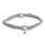 Marble beaded macrame bracelet, 'Marble Powers' - Handmade Grey Macrame Beaded Bracelet with Marble Stones