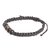 Onyx and tiger's eye beaded macrame bracelet, 'Dark Energies' - Black Macrame Bracelet with Onyx and Tiger's Eye Beads