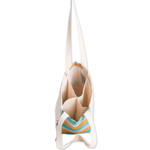 Foldable cotton wine bottle bag, 'Here's To Joy' - Striped Hand-Woven Foldable Cotton Wine Bottle Bag