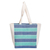Foldable cotton tote bag, 'Pearls' - Striped Foldable Cotton Tote Bag Hand-Woven in Guatemala