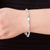 Armband mit Anhänger aus Kristallperlen - Herzanhänger-Armband mit Silber- und Kristallperlen