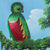 'Natural' - Pintura al óleo impresionista del pájaro quetzal de Guatemala