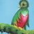 'Lago en Guatemala' - Pintura al óleo impresionista del pájaro Quetzal guatemalteco