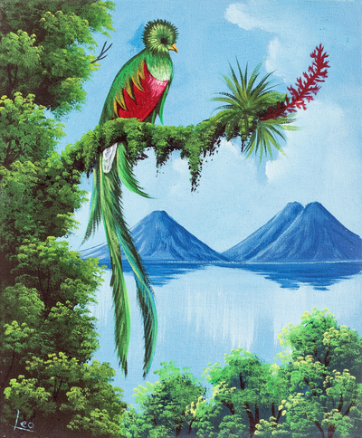 Quetzal and Flower
