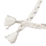 Cotton macramé headband, 'Unique Soul' - Handmade Adjustable Ivory and Grey Cotton Macrame Headband
