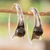 Jade drop earrings, 'Shadow Vitality' - Modern Sterling Silver Drop Earrings with Black Jade Jewels (image 2) thumbail