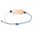 Onyx and coconut shell macrame beaded pendant bracelet, 'Flag & Heart' - Onyx and Coconut Shell Macrame Beaded Heart Pendant Bracelet