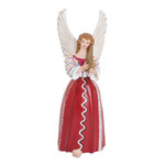 Ceramic angel sculpture, 'Petite Santiago Atitlan' - Lovely Hand-Painted Ceramic Angel Sculpture from Guatemala