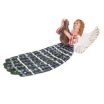 Ceramic angel wall art, 'San Andres Xecul' - Ceramic Angel Wall Accent Hand-Painted in Guatemala