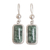 Jade dangle earrings, 'Geometric Vitality' - Sterling Silver Dangle Earrings with Rectangular Jade Stones thumbail