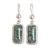 Jade dangle earrings, 'Geometric Vitality' - Sterling Silver Dangle Earrings with Rectangular Jade Stones