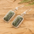Jade dangle earrings, 'Geometric Vitality' - Sterling Silver Dangle Earrings with Rectangular Jade Stones (image 2b) thumbail