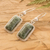 Jade dangle earrings, 'Geometric Vitality' - Sterling Silver Dangle Earrings with Rectangular Jade Stones