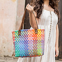Handwoven tote bag, 'Summer Joy' - Multicolored Eco-Friendly Handwoven Tote from Guatemala