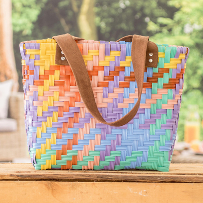 Handwoven tote bag, 'Summer Joy' - Multicoloured Eco-Friendly Handwoven Tote from Guatemala