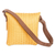Handwoven sling bag, 'Beautiful Land' - Eco-Friendly Handwoven Sling Bag in Yellow with Worry Doll (image 2c) thumbail