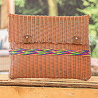 Handwoven document case, 'Organized' - Brown Eco-Friendly Handwoven Document Case from Guatemala
