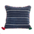 Cotton cushion cover, 'Land of Traditions' - Handwoven Blue Cotton Cushion Cover with Zipper Closure