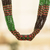 Multi-strand beaded necklace, 'Harmony in Green' - Multi-Strand Beaded Necklace in Green Red and Black (image 2) thumbail